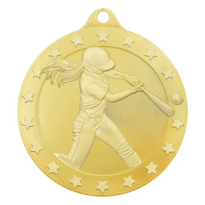 Softball Radiance Medal - Gold, 2"