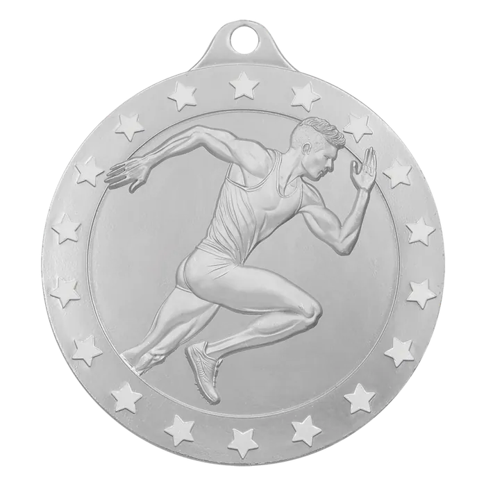 Male Track Radiance Medal - Silver, 2"