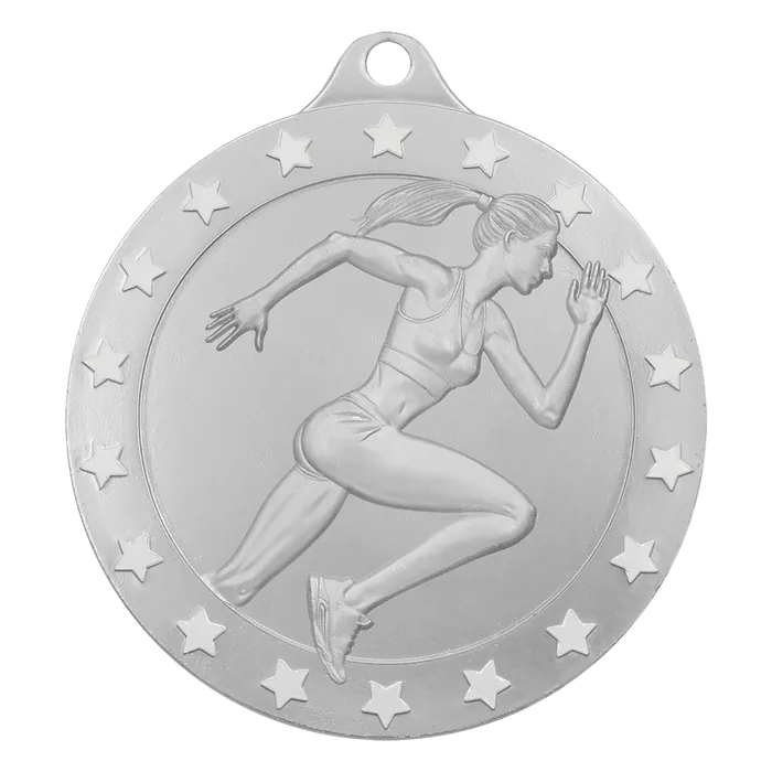 Female Track Radiance Medal - Silver, 2"