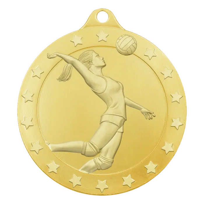 Female Volleyball Radiance Medal - Gold, 2"
