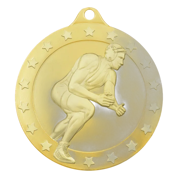 Male Wrestling Radiance Medal - Gold, 2"
