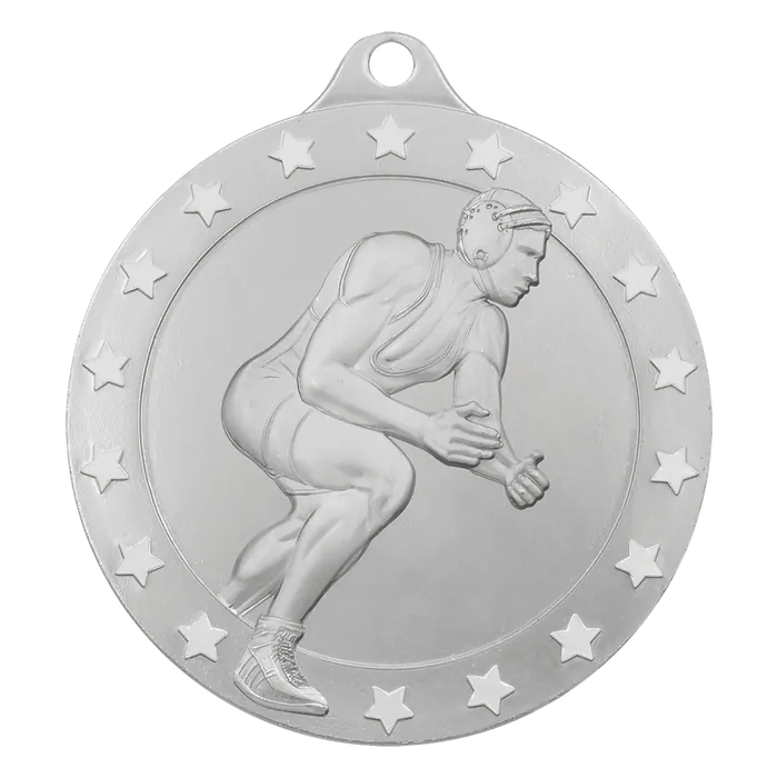 Male Wrestling Radiance Medal - Silver, 2"