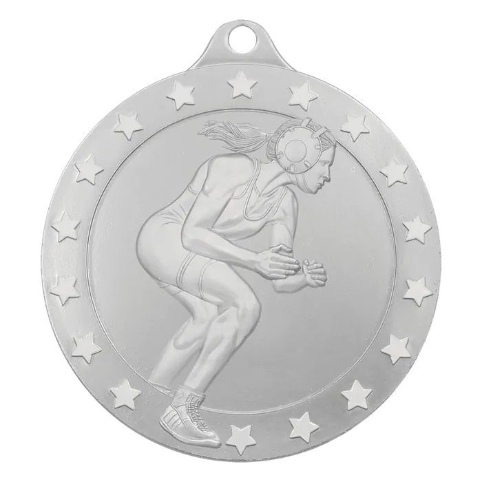 Female Wrestling Radiance Medal - Silver, 2"