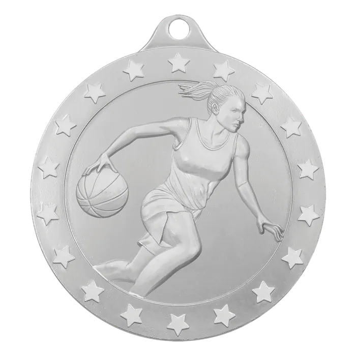 Female Basketball Radiance Medal - Silver, 2 3/4"
