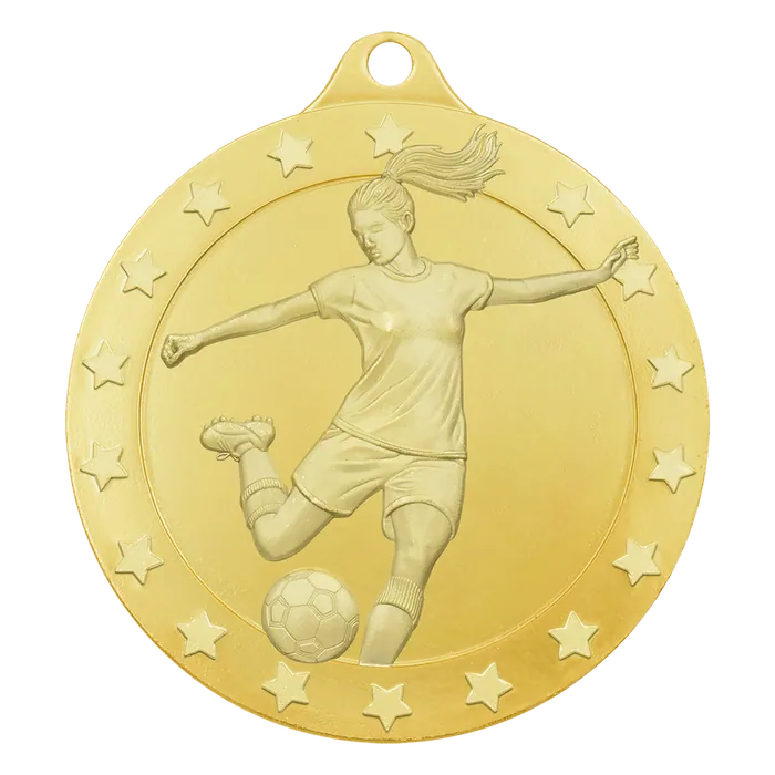 Female Soccer Radiance Medal - Gold, 2 3/4"
