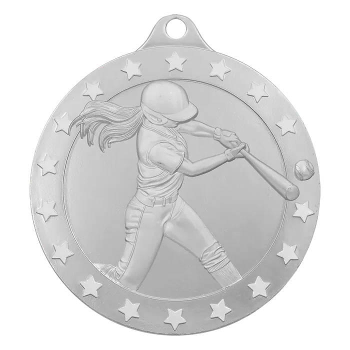 Softball Radiance Medal - Silver, 2 3/4"