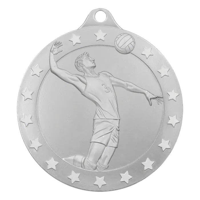 Male Volleyball Radiance Medal - Silver, 2 3/4"