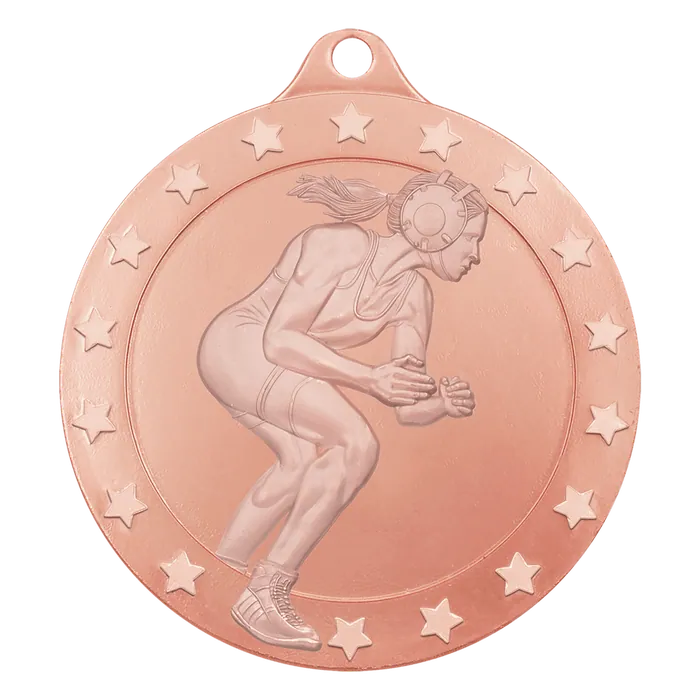 Female Wrestling Radiance Medal - Bronze, 2 3/4"