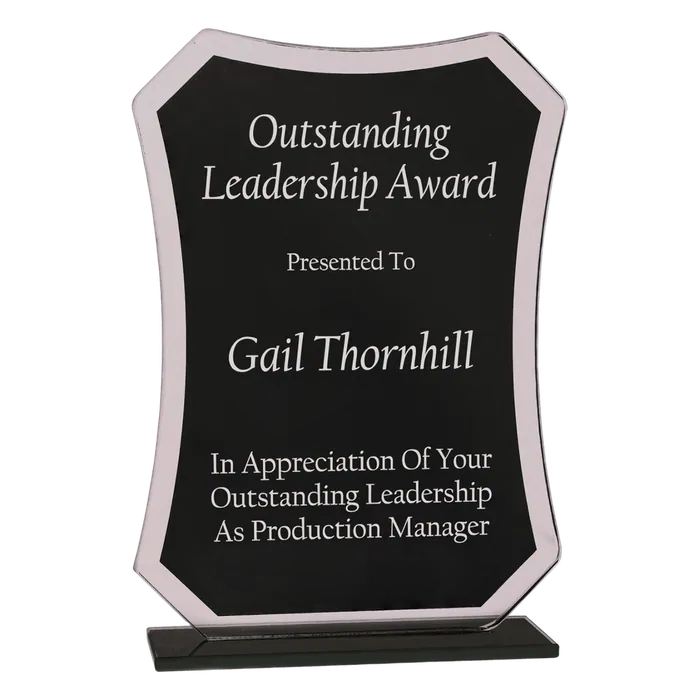 Small Black Rectangle Reflection Glass Award
