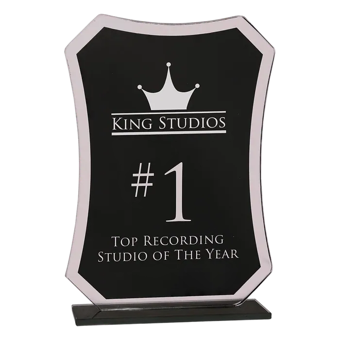 Large Black Rectangle Reflection Glass Award