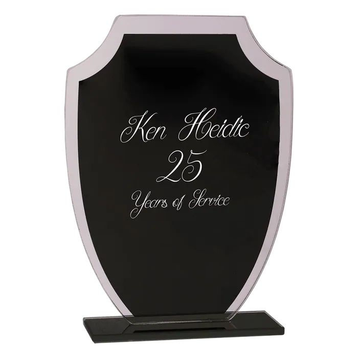 Small Black Shield Reflection Glass Award