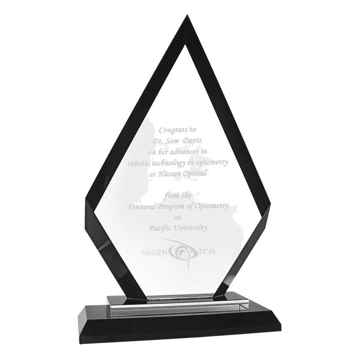 9" Diamond Black Regal Glass