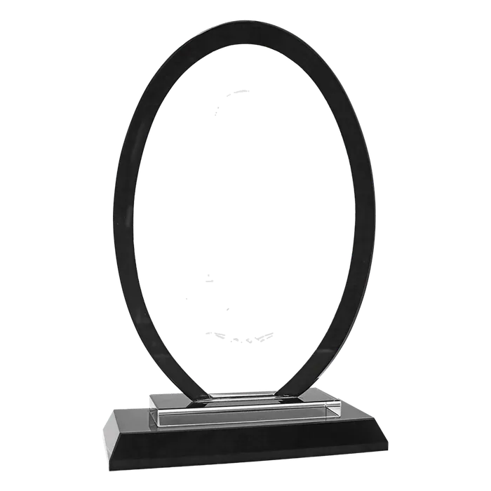 7 1/2" Oval Black Regal Glass
