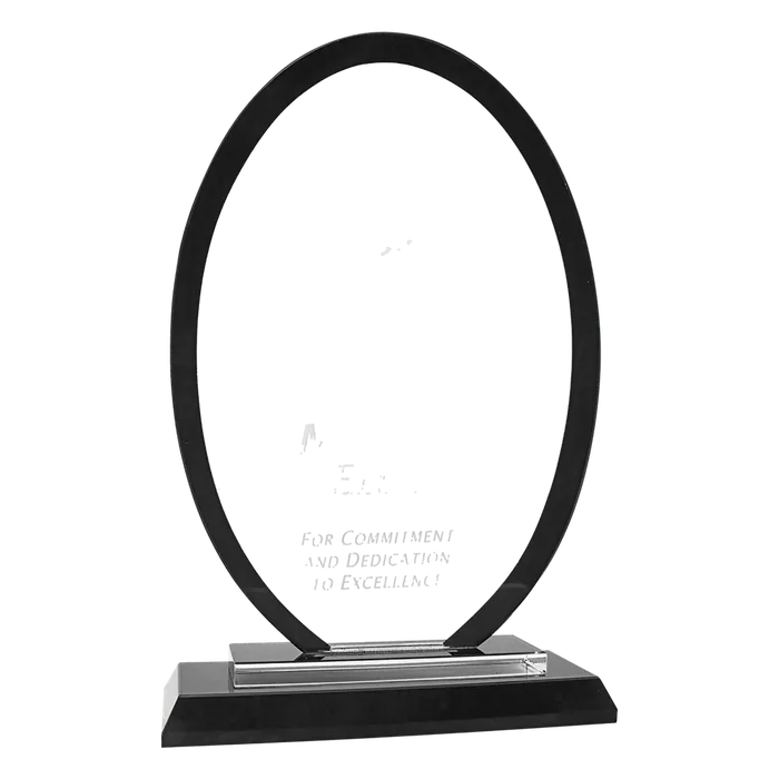 9" Oval Black Regal Glass