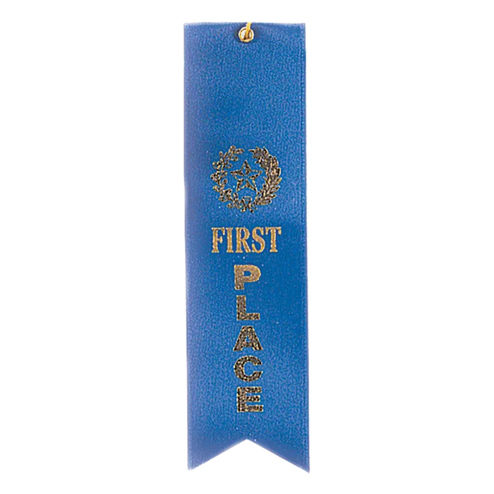 1st Place Carded Ribbon with String, 2" x 8"