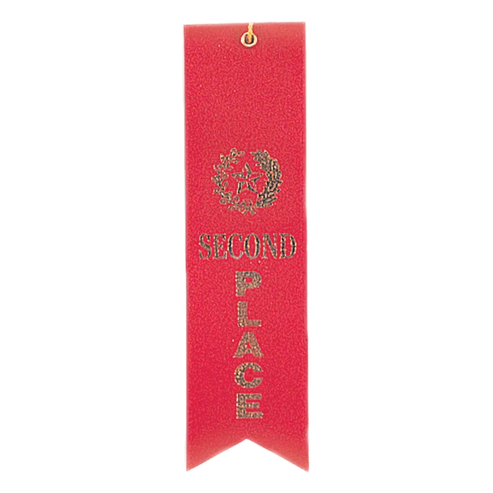 2nd Place Carded Ribbon with String