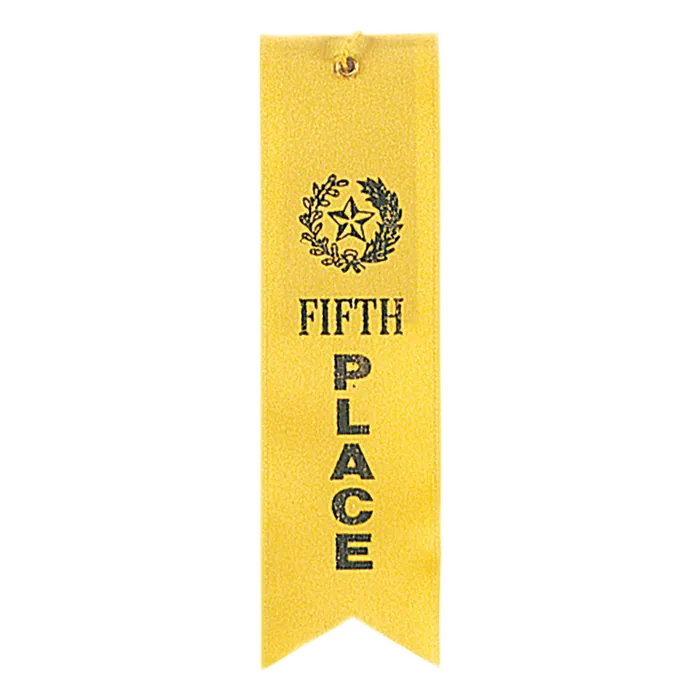 5th Place Carded Ribbon with String