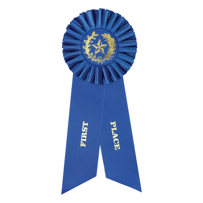 Blue 1st Place Rosette Ribbon