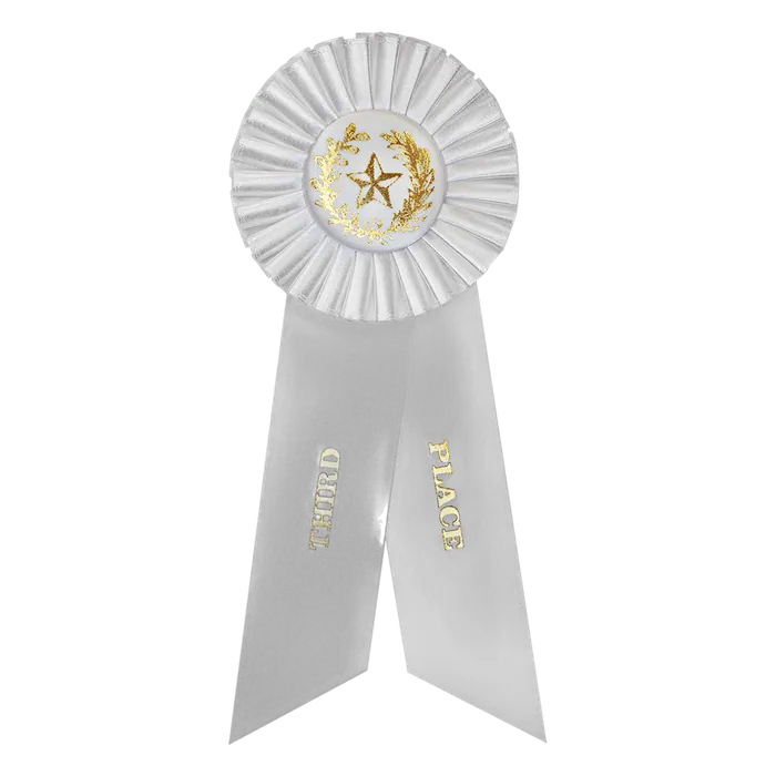 White 3rd Place Rosette Ribbon