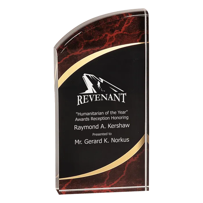Medium Red Marble Rounded Acrylic