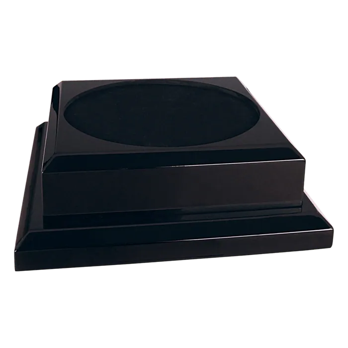Black Piano Finish Pedestal Base, 9" x 9"