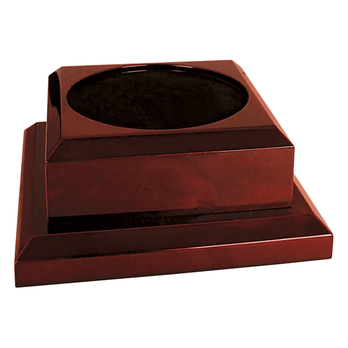 Rosewood Piano Finish Pedestal Base, 8" x 8"