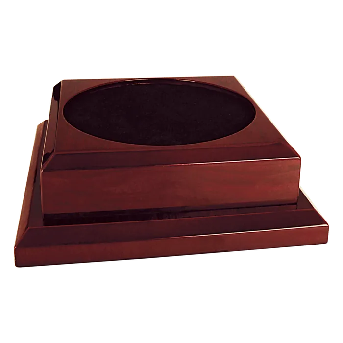 Rosewood Piano Finish Pedestal Base, 9" x 9"