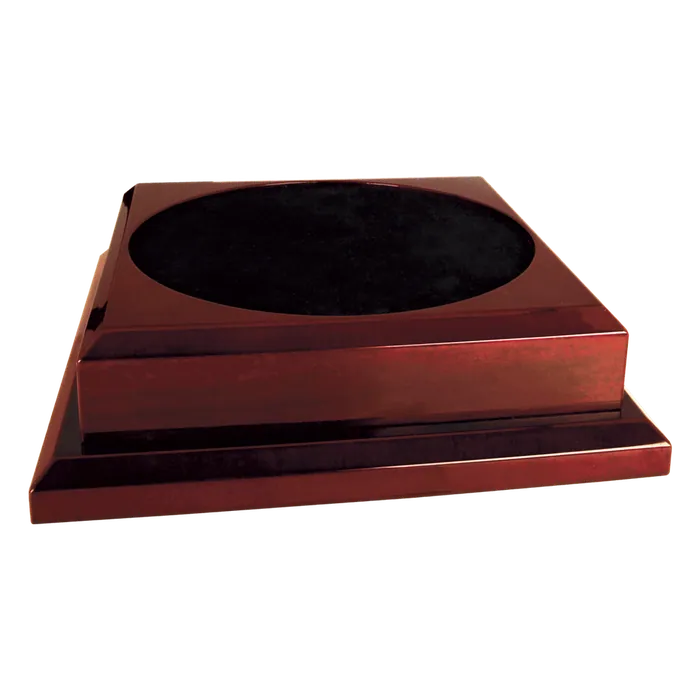 Rosewood Piano Finish Pedestal Base, 11" x 11"