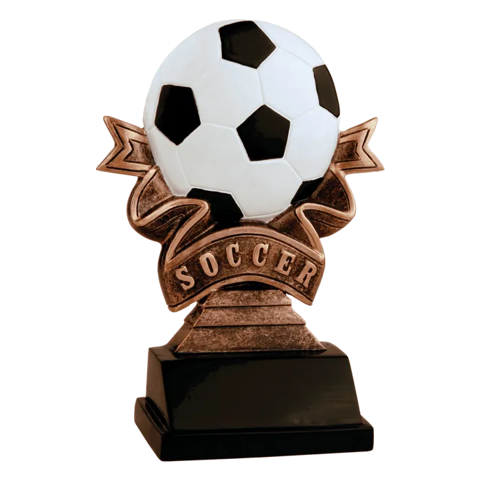 Soccer Ribbon Resin-5 1/4"