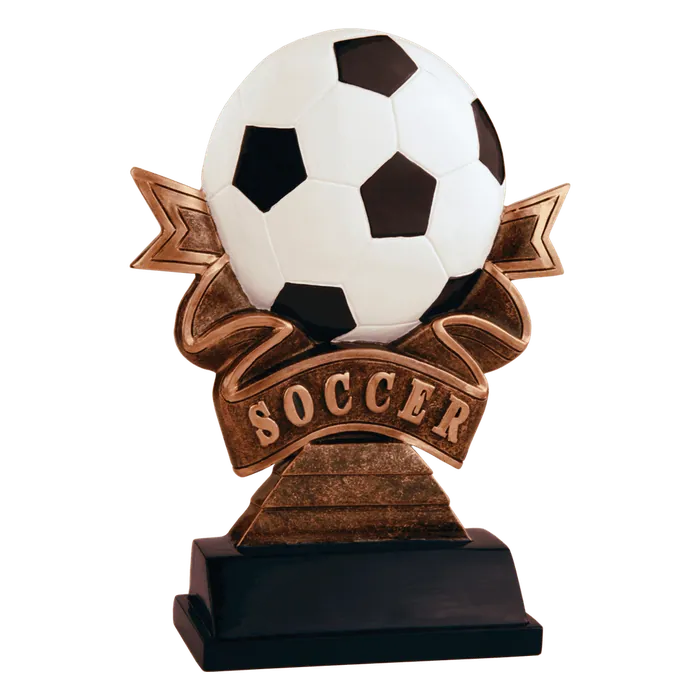 Soccer Ribbon Resin-7"