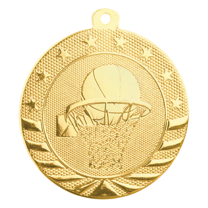 Basketball Starbrite Medal-Gold, 2"