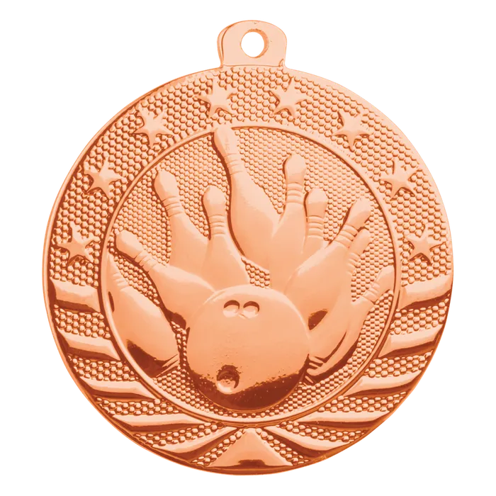 Bowling Starbrite Medal-Bronze, 2"