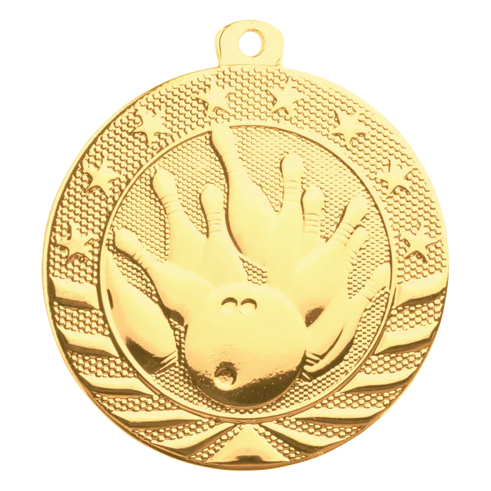 Bowling Starbrite Medal-Gold, 2"