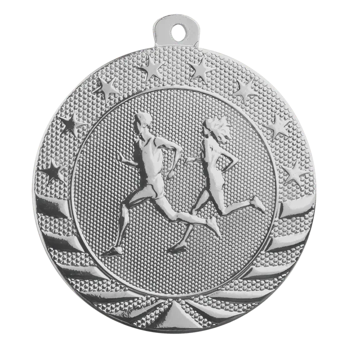 Cross Country Starbrite Medal-Silver, 2"