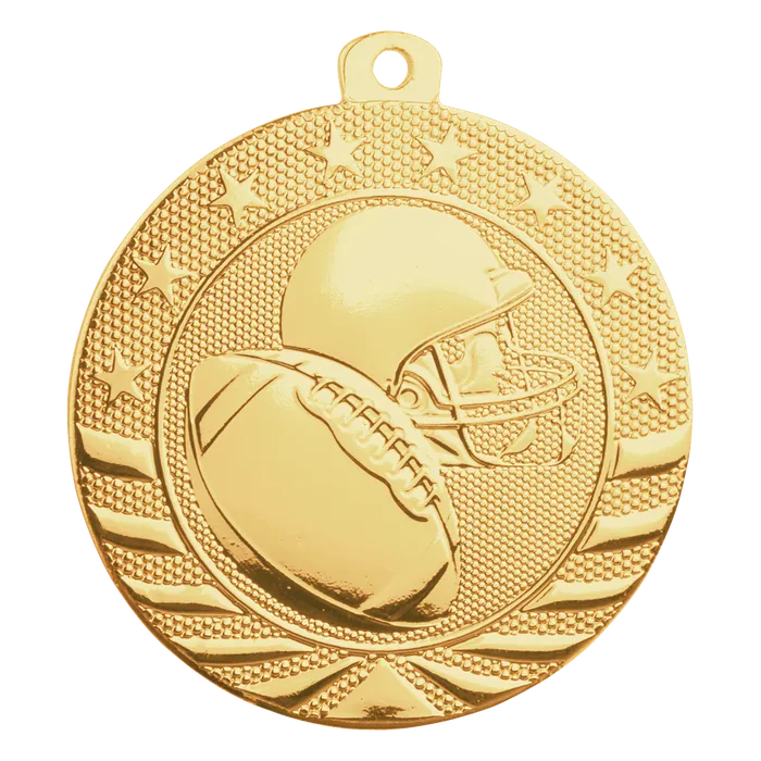Football Starbrite Medal-Gold, 2"