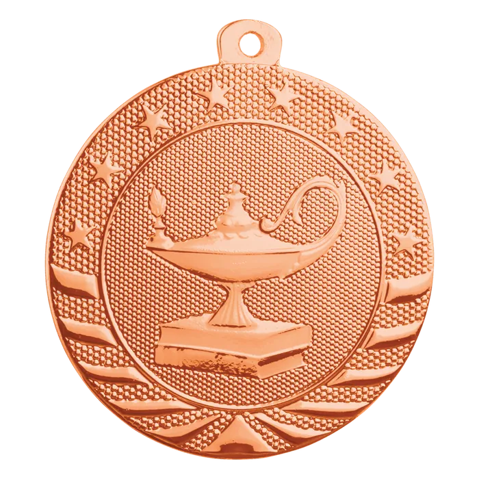 Lamp of Knowledge Starbrite Medal-Bronze, 2", Style SB156B