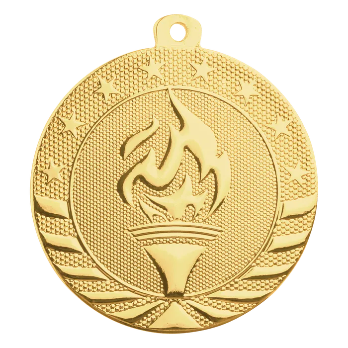 Torch Starbrite Medal-Gold, 2"