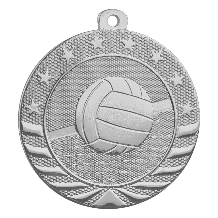 Volleyball Starbrite Medal-Silver, 2"