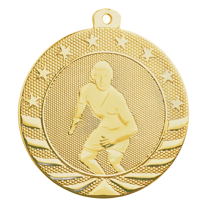Male Wrestling Starbrite Medal-Gold, 2"