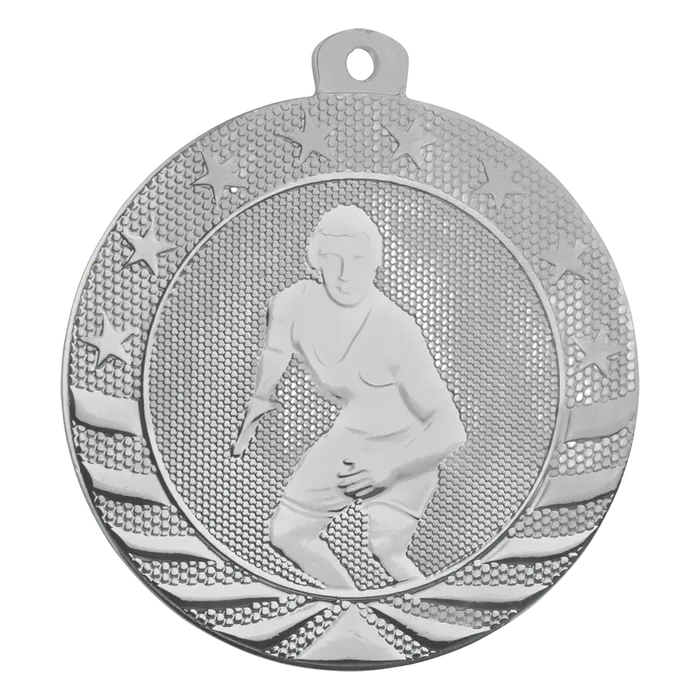Male Wrestling Starbrite Medal-Silver, 2"