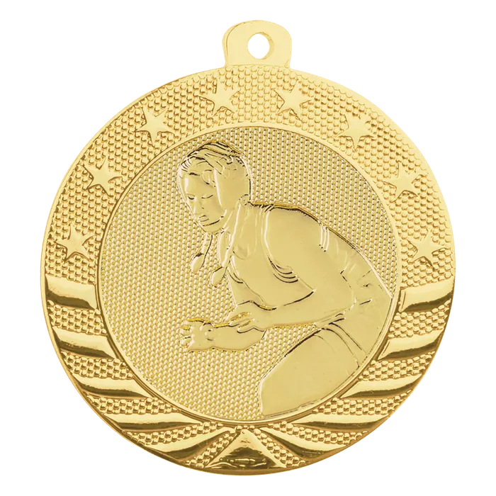 Female Wrestling Starbrite Medal-Gold, 2"
