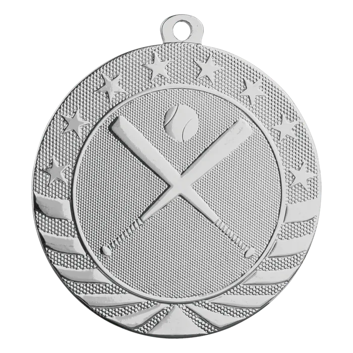 Baseball/Softball Starbrite Medal-Silver, 2 3/4"