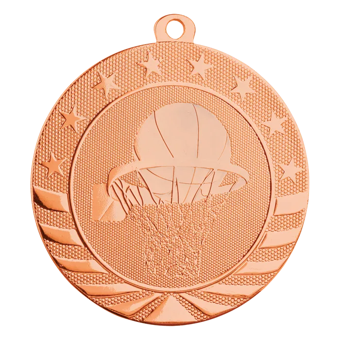 Basketball Starbrite Medal-Bronze, 2 3/4"