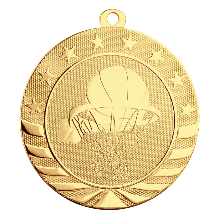 Basketball Starbrite Medal-Gold, 2 3/4"