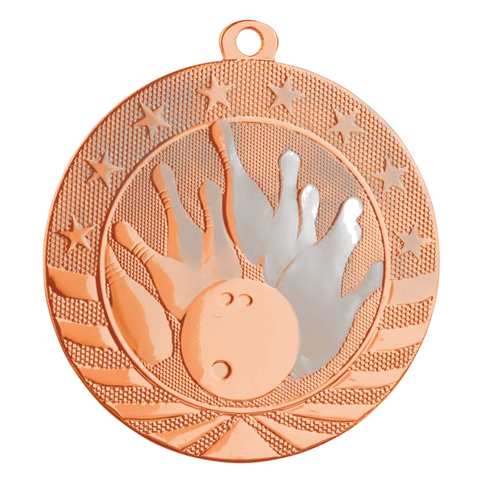 Bowling Starbrite Medal-Bronze, 2 3/4"