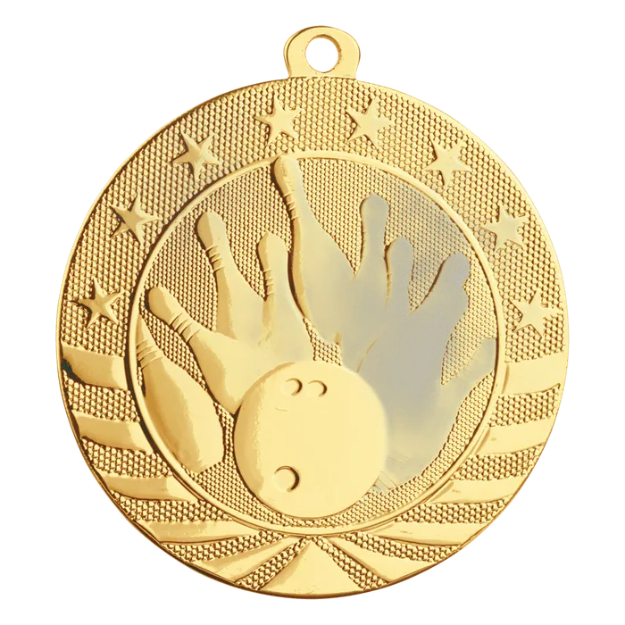 Bowling Starbrite Medal-Gold, 2 3/4"