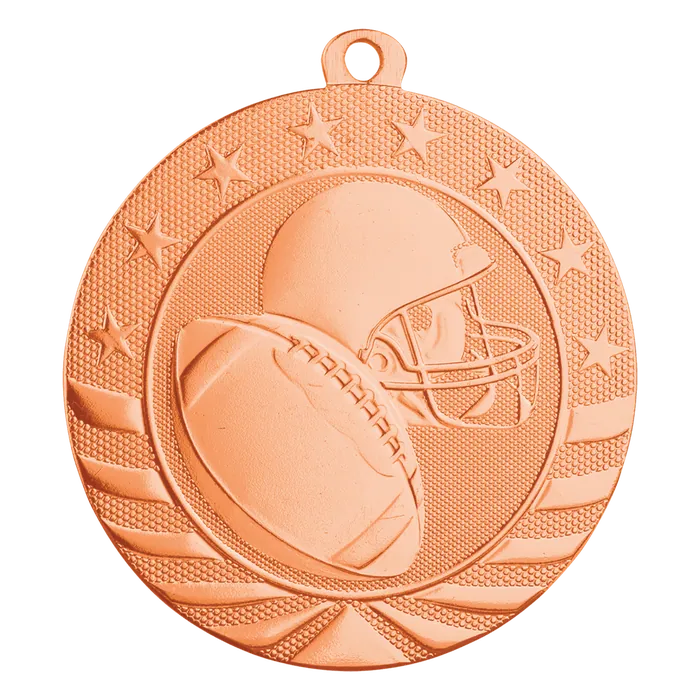 Football Starbrite Medal-Bronze, 2 3/4"