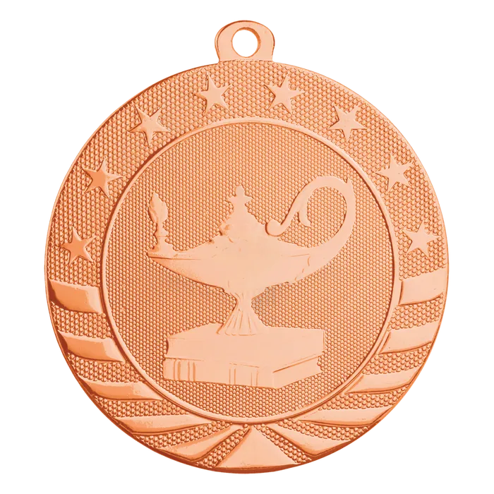 Lamp of Knowledge Starbrite Medal-Bronze, 2 3/4"
