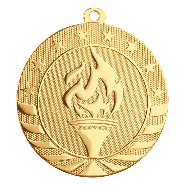 Torch Starbrite Medal-Gold, 2 3/4"