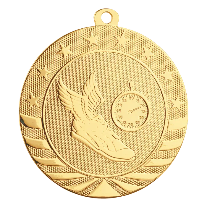 Track Starbrite Medal-Gold, 2 3/4"